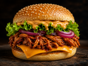 Pulled Chicken BBQ Burger