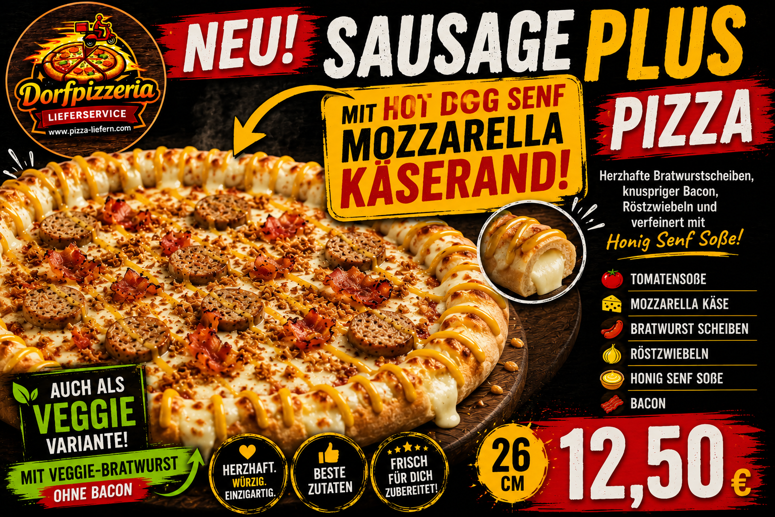 Sausage Plus mit Hot Dog Senf Käserand